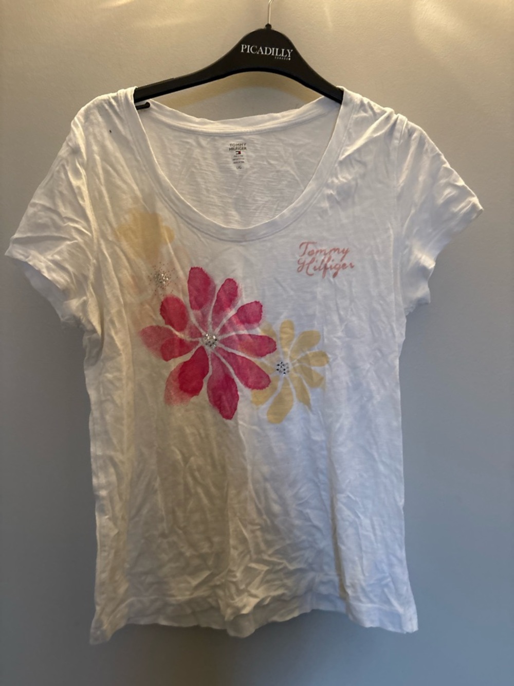 Tommy Hilfiger White Floral Scoop Neck T-shirt